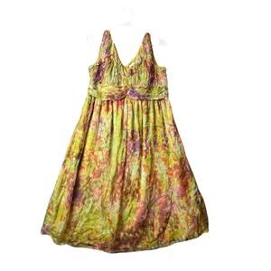Sundance Silk‎ Watercolor Dress Boho Fairycore Cottagecore Forest Fairy Size 10